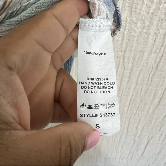 Mustard Seed Multicolor Overlay Top/ Wrap Blouse S - Picture 4 of 4